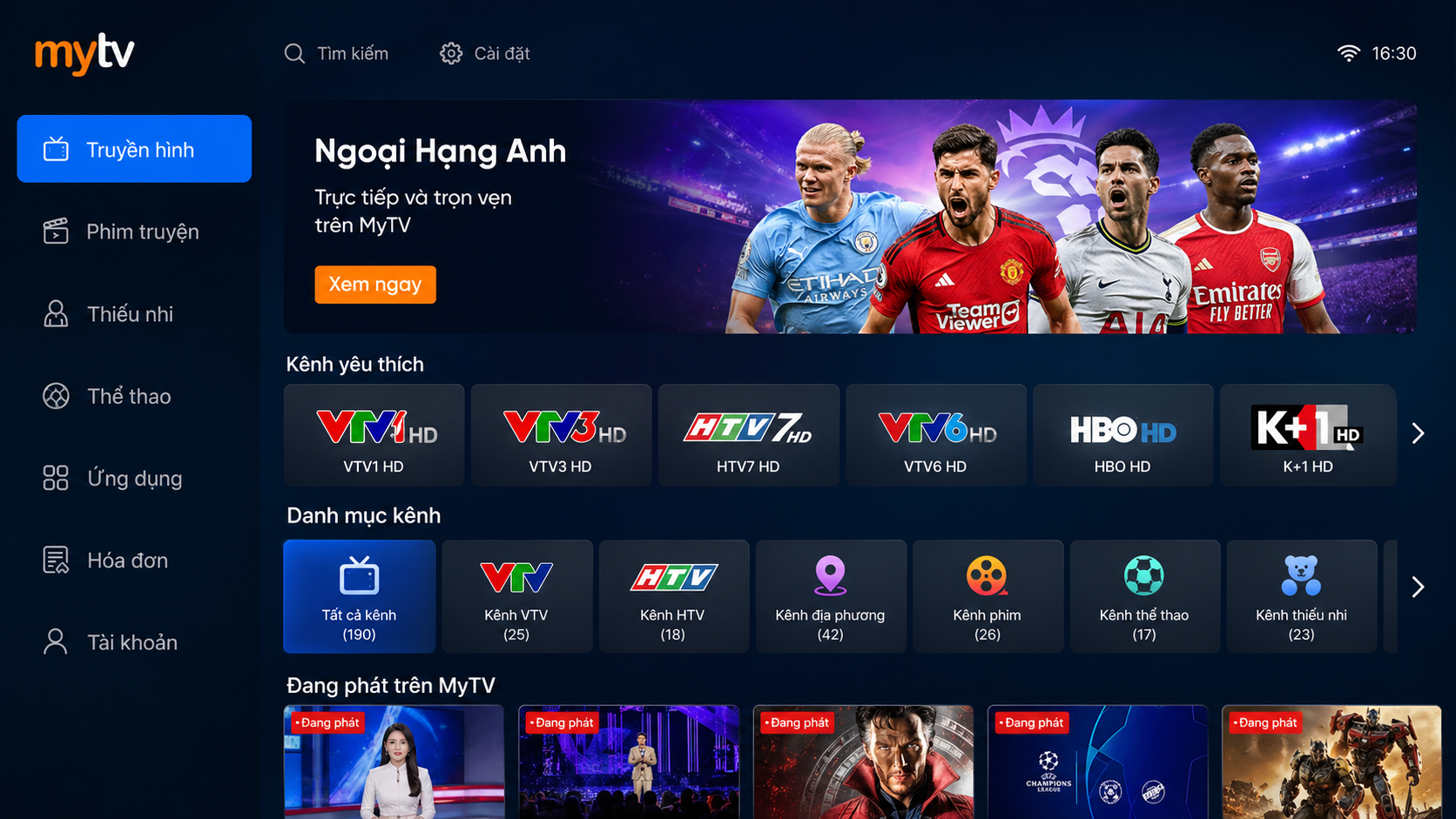 Giao Diện Truyền Hình Mytv Trên Smart Tv