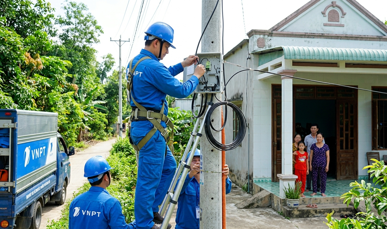 Kỹ Thuật Vnpt Bàu Bàng đang Triển Khai Lắp Mạng Tại địa Bàn
