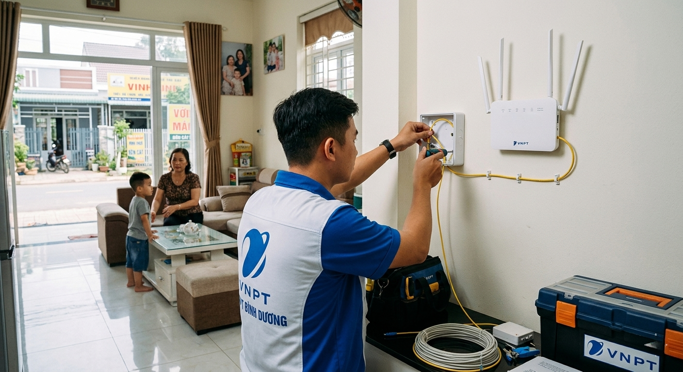 Kỹ Thuật Viên Triển Khai Lắp đặt Mạng Vnpt Bến Cát Tại Nhà
