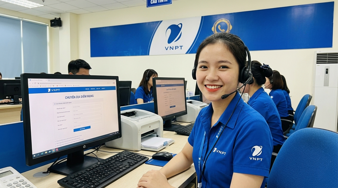 Nhân Viên Vnpt Tân Uyên Hỗ Trợ Khách Hàng Chuyển địa Chỉ Online