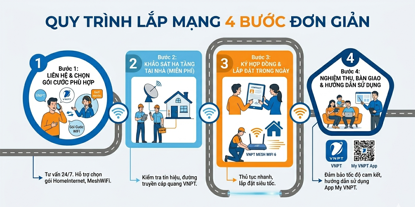 Quy Trình Lắp Mạng Wifi Vnpt Bến Cát