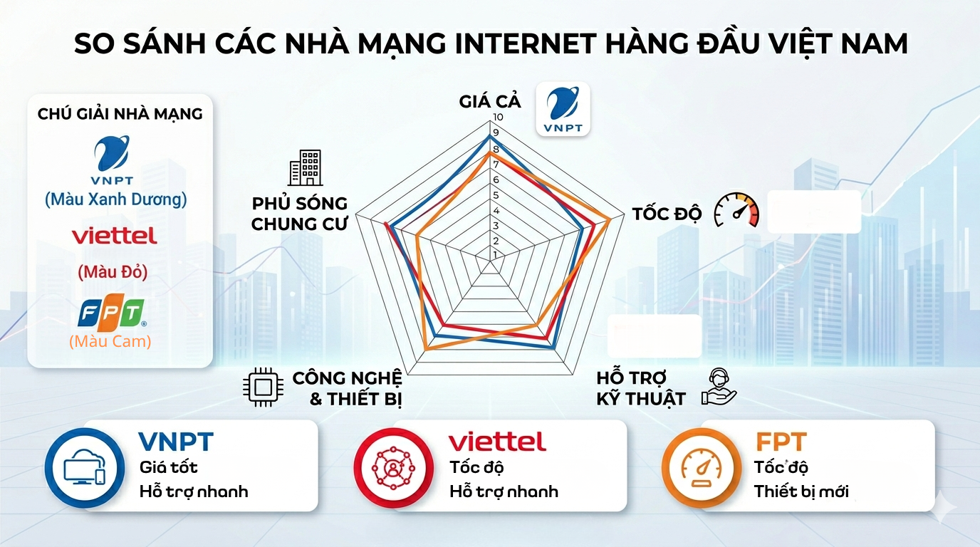 So Sánh Dịch Vụ Lắp Wifi Chung Cư 3 Nhà Mạng