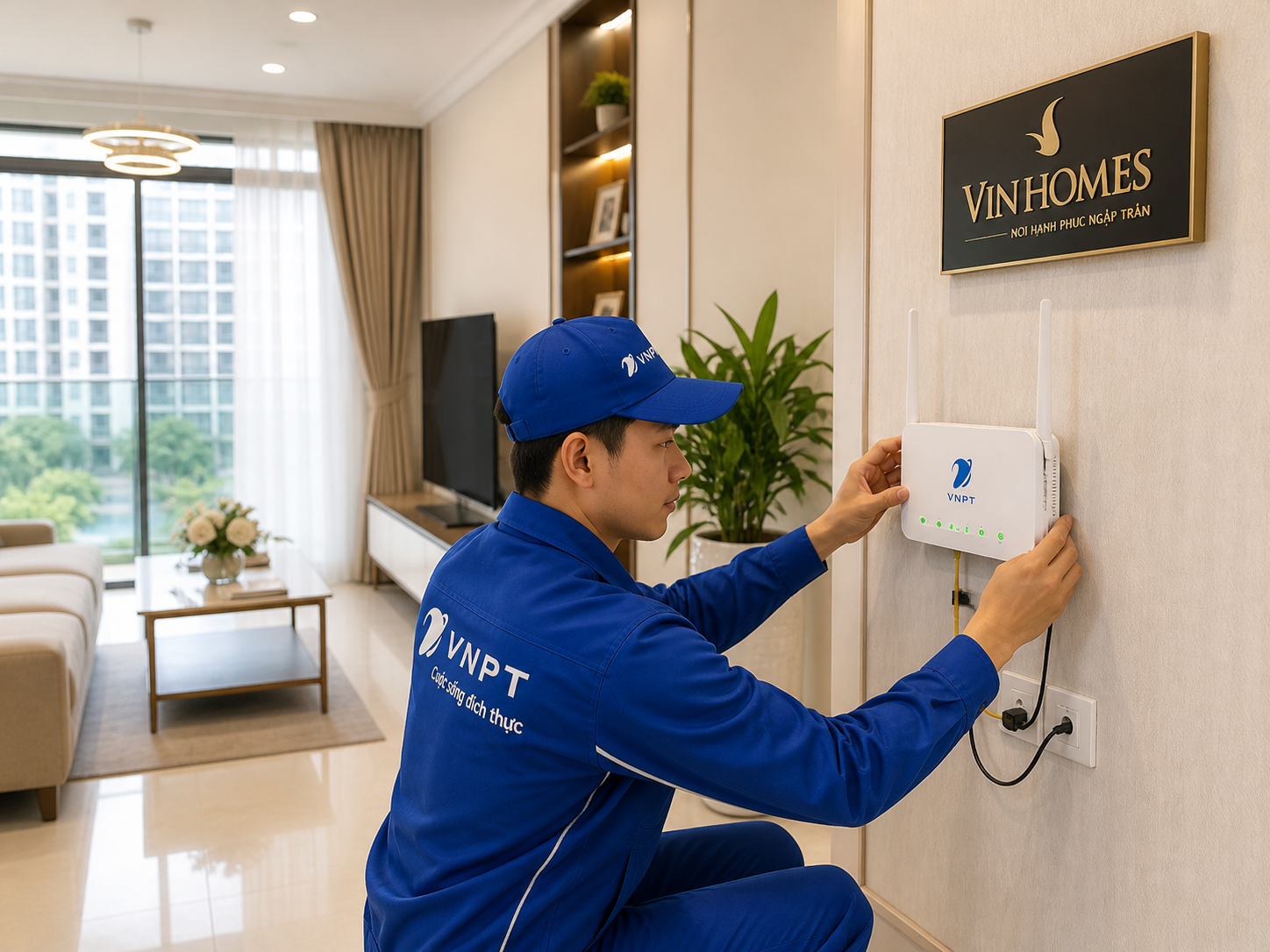 Kỹ Thuật Viên Triển Khai Lắp đặt Cho Cư Dân Tại Vinhomes Grand Park Quận 9