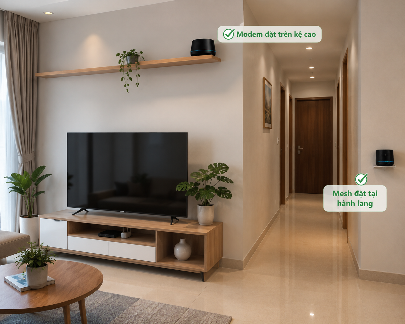 Wifi Mạnh Hơn Khi Các Thiết Bị được đặt đúng Chổ
