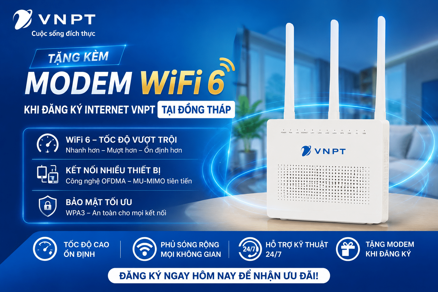 Thiết Bị Modem Wifi 6 Vnpt Tặng Kèm Tại đồng Tháp